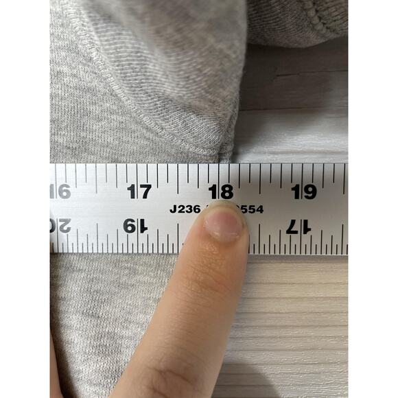 Nautica Jeans Co Hoodie Womens XS Gray Short Sleeve Raglan Logo Kangaroo Pocket - Picture 5 of 9